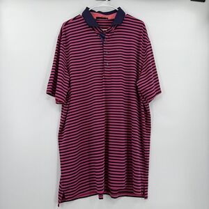 GREYSON Men's‎ XXL Pink Navy Stripe Polo Shirt Golf Casual Short Sleeve